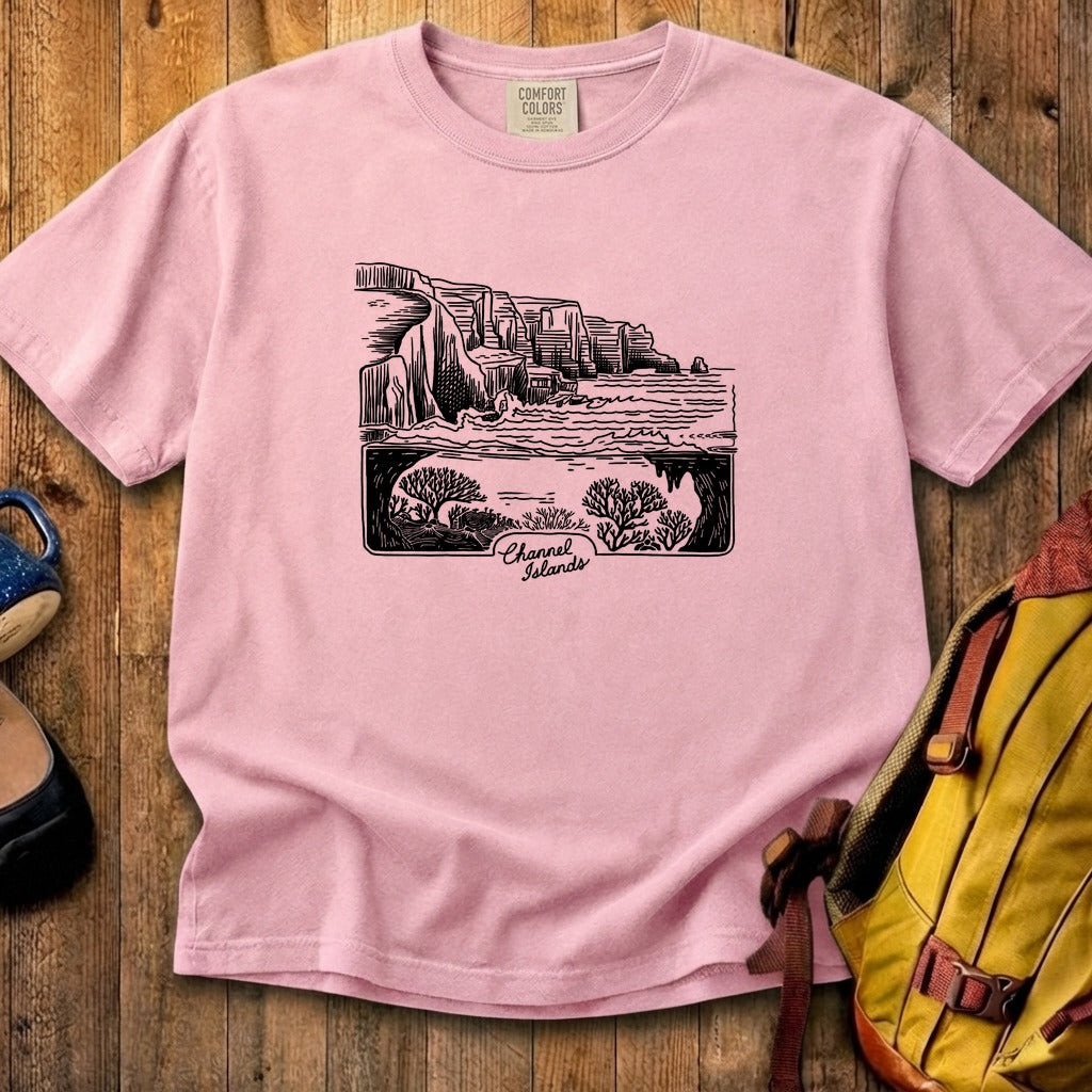 Channel Islands Line Drawing Cotton T-Shirt
