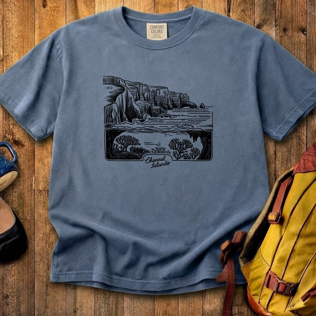 Channel Islands Line Drawing Cotton T-Shirt