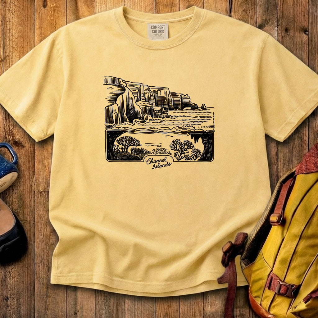Channel Islands Line Drawing Cotton T-Shirt