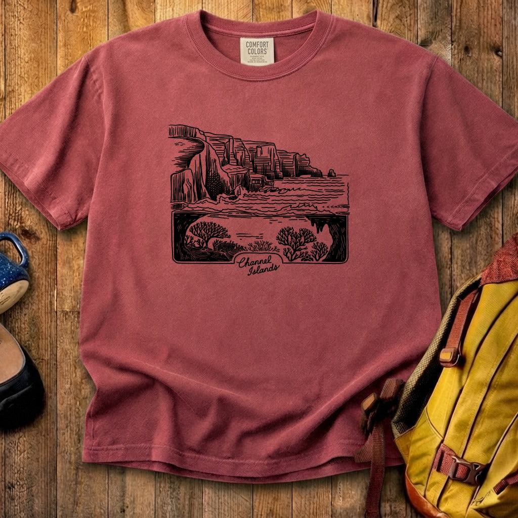 Channel Islands Line Drawing Cotton T-Shirt