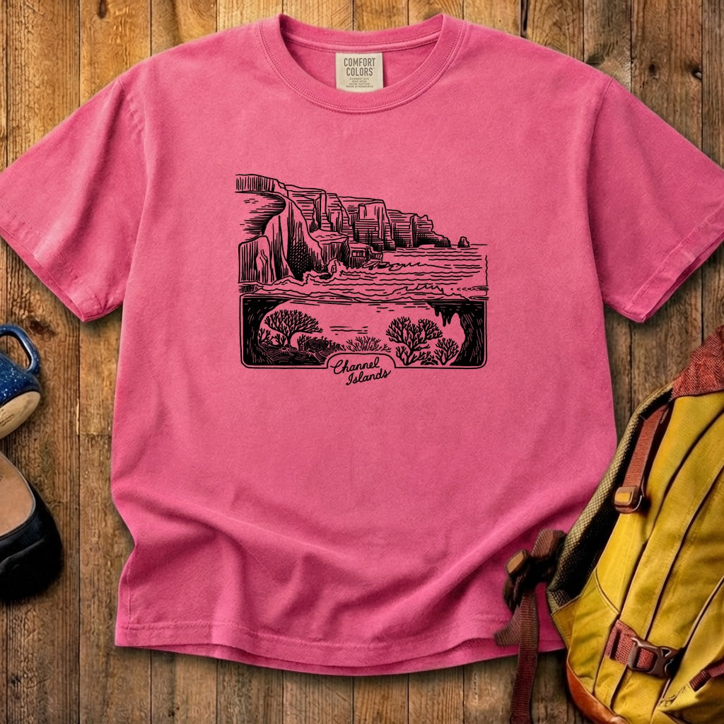 Channel Islands Line Drawing Cotton T-Shirt