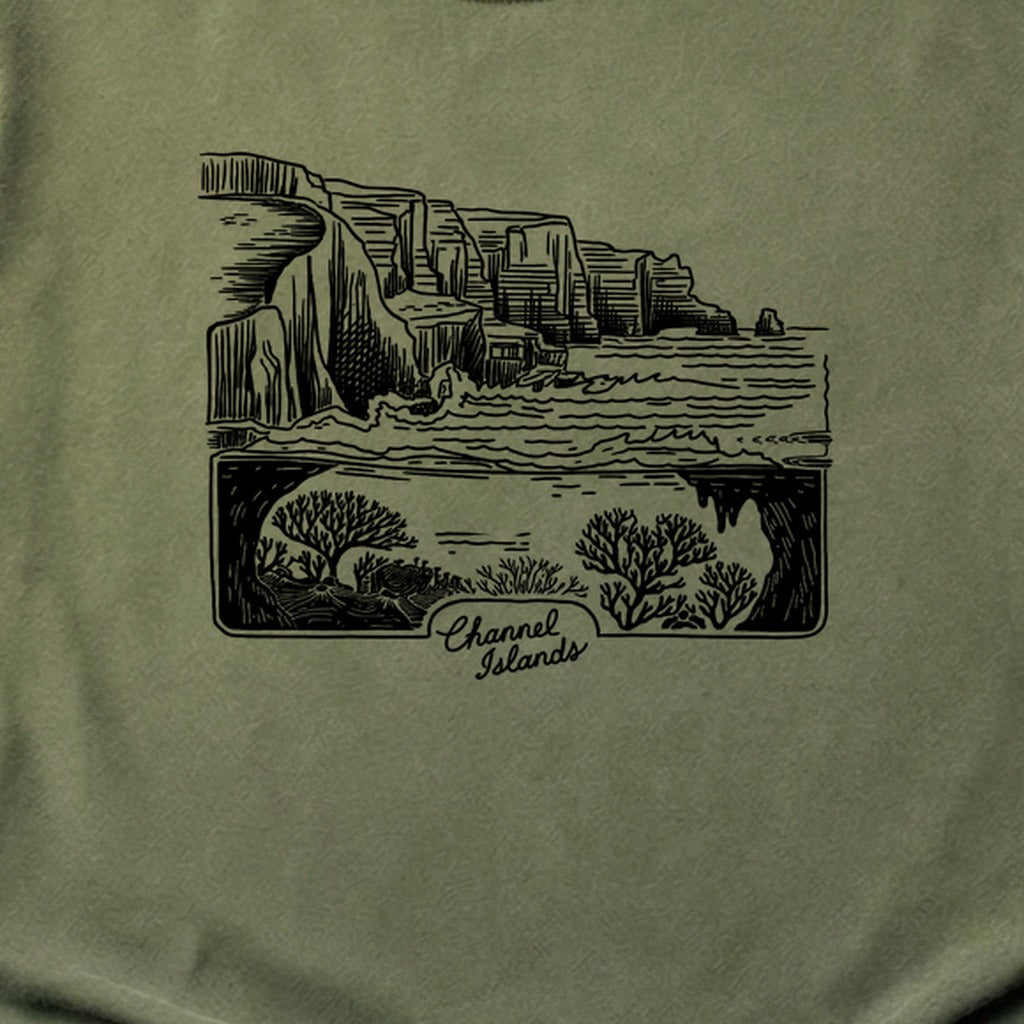 Channel Islands Line Drawing Cotton T-Shirt