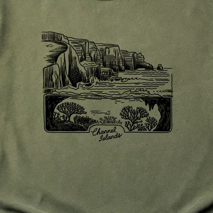 Channel Islands Line Drawing Cotton T-Shirt