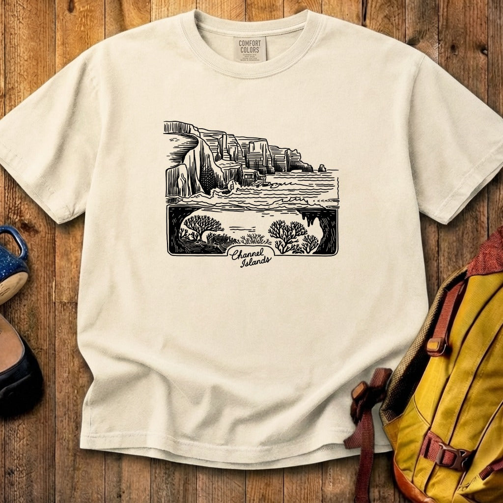 Channel Islands Line Drawing Cotton T-Shirt