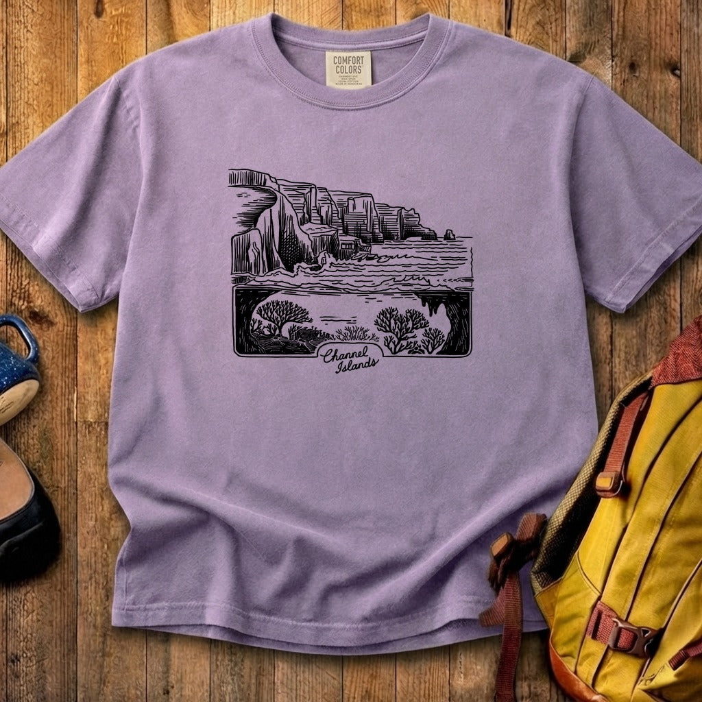 Channel Islands Line Drawing Cotton T-Shirt