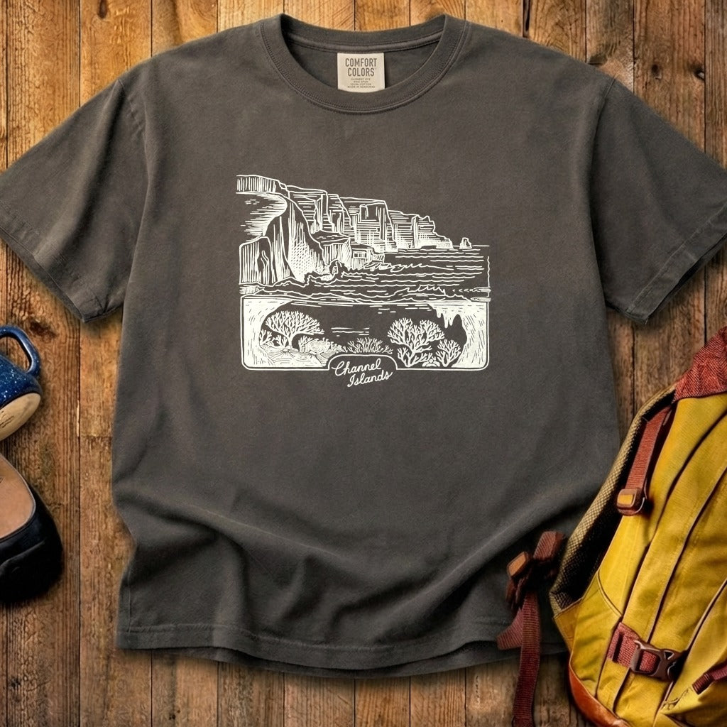 Channel Islands Line Drawing Cotton T-Shirt