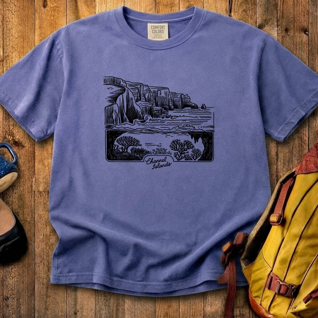 Channel Islands Line Drawing Cotton T-Shirt