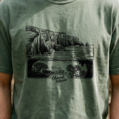Channel Islands Line Drawing Cotton T-Shirt