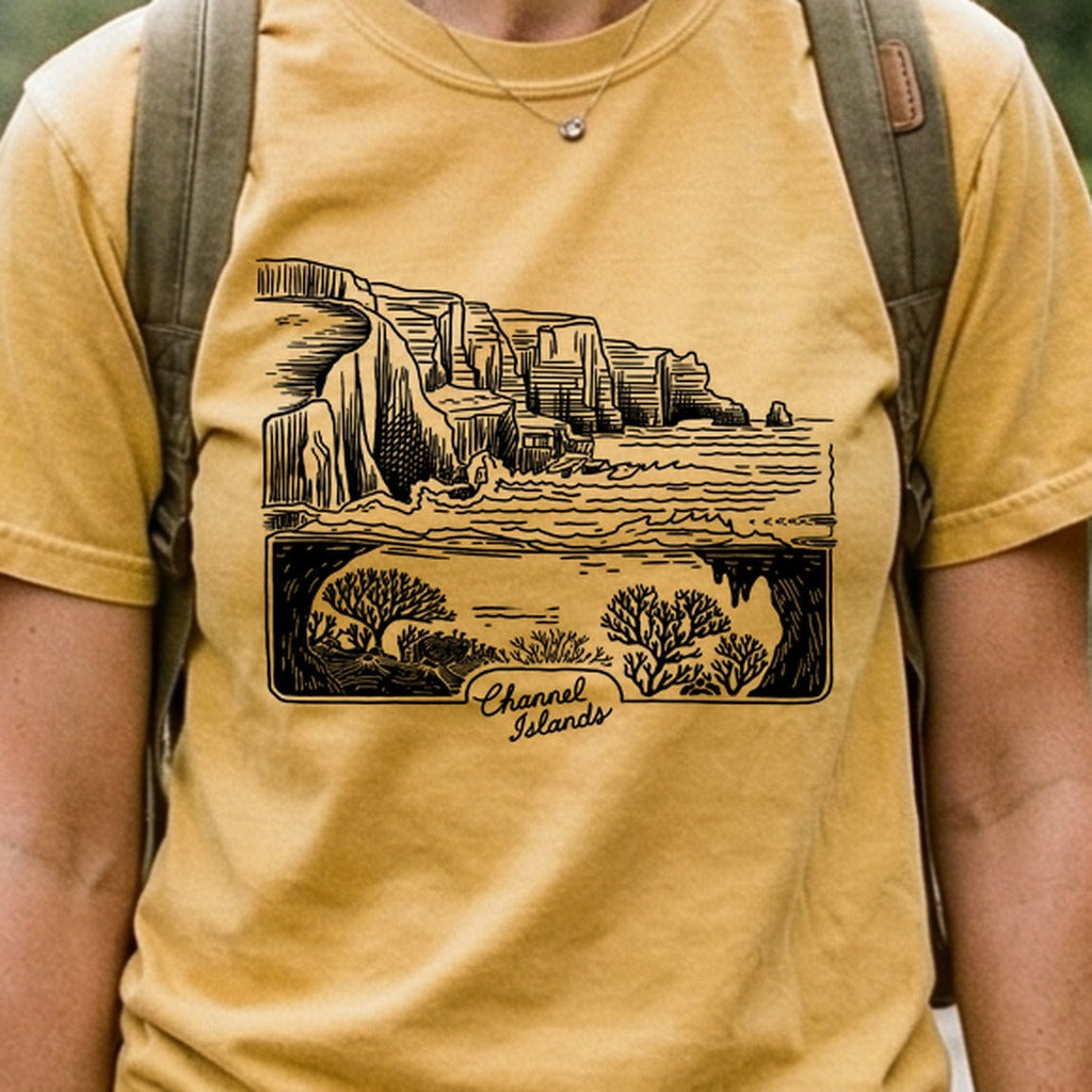 Channel Islands Line Drawing Cotton T-Shirt