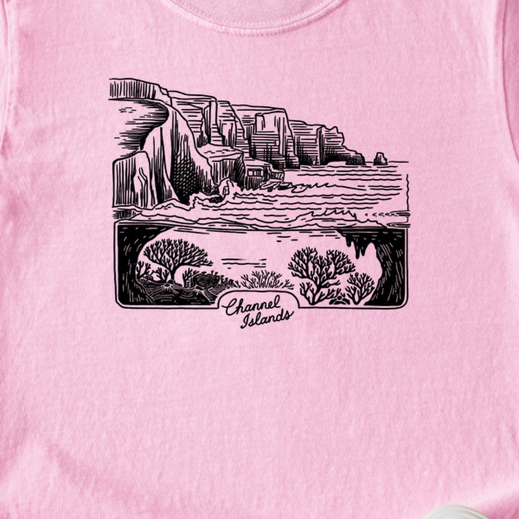 Channel Islands Line Drawing Kids Cotton T-Shirt