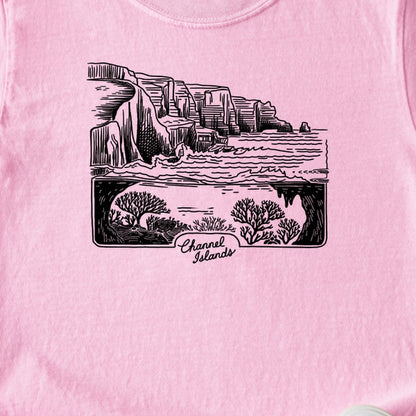 Channel Islands Line Drawing Kids Cotton T-Shirt