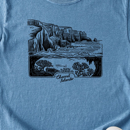 Channel Islands Line Drawing Kids Cotton T-Shirt