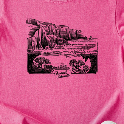 Channel Islands Line Drawing Kids Cotton T-Shirt