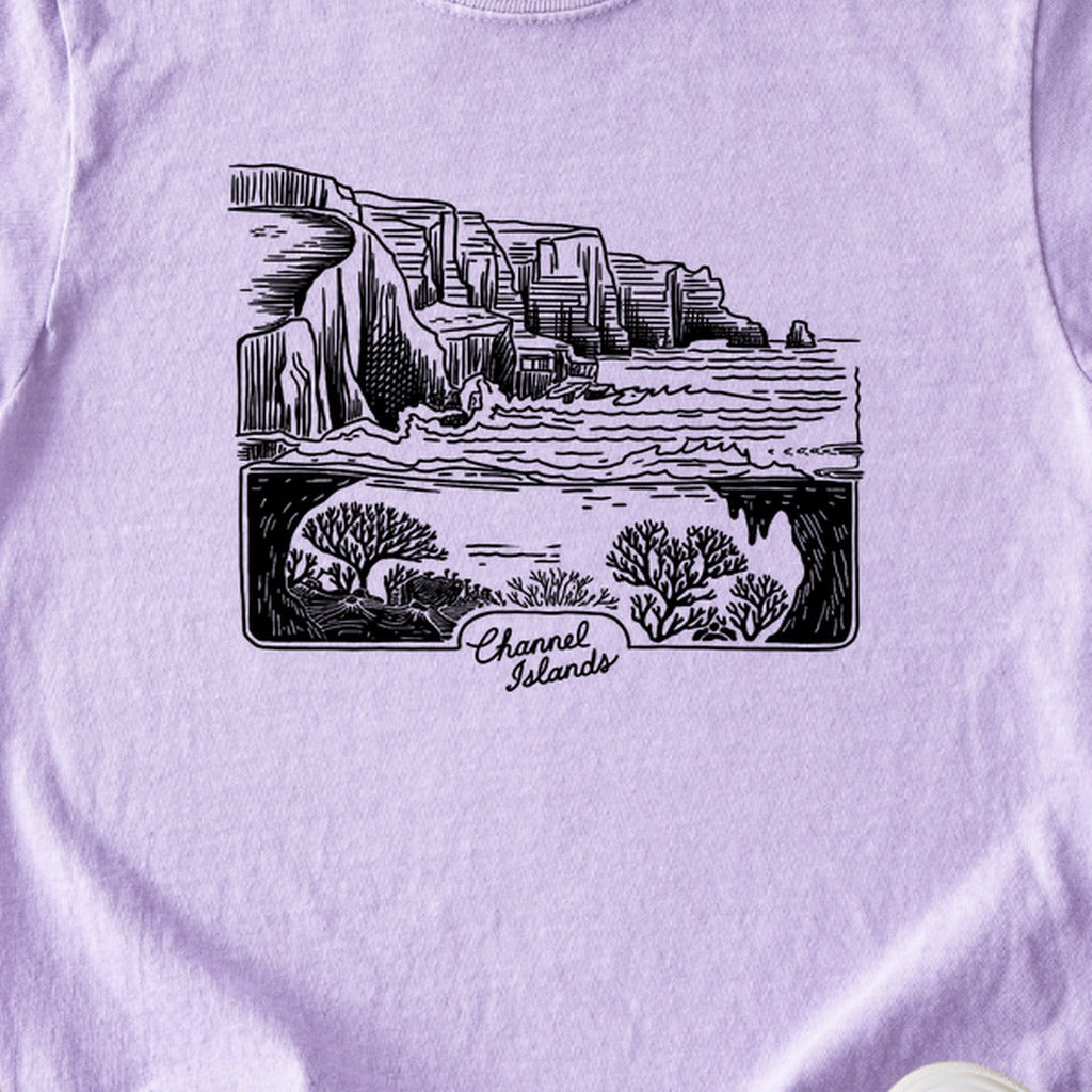 Channel Islands Line Drawing Kids Cotton T-Shirt