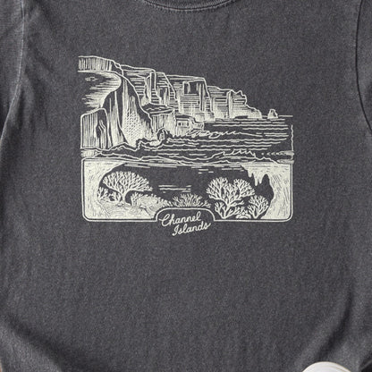 Channel Islands Line Drawing Kids Cotton T-Shirt