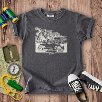 Channel Islands Line Drawing Kids Cotton T-Shirt