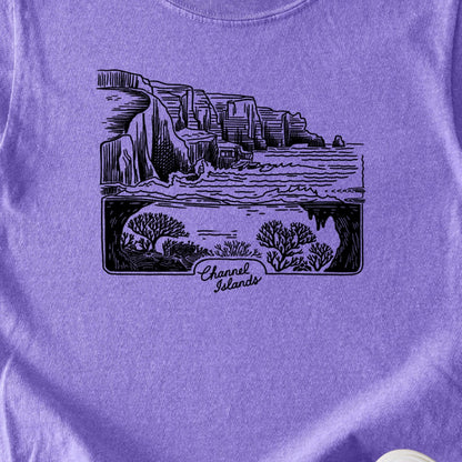 Channel Islands Line Drawing Kids Cotton T-Shirt