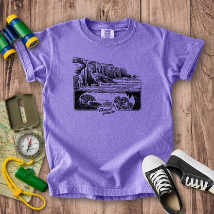 Channel Islands Line Drawing Kids Cotton T-Shirt
