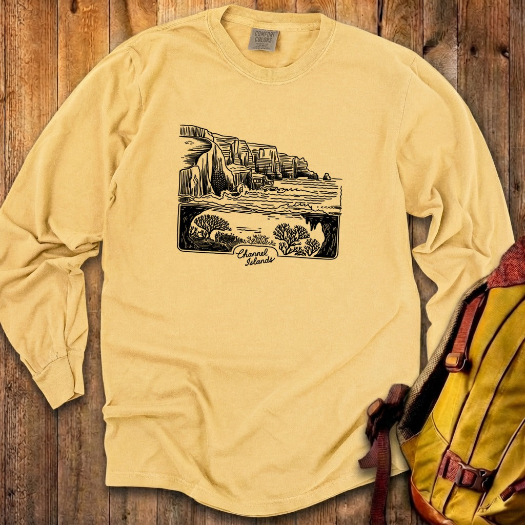 Channel Islands Line Drawing Cotton Long Sleeve