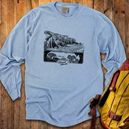 Channel Islands Line Drawing Cotton Long Sleeve