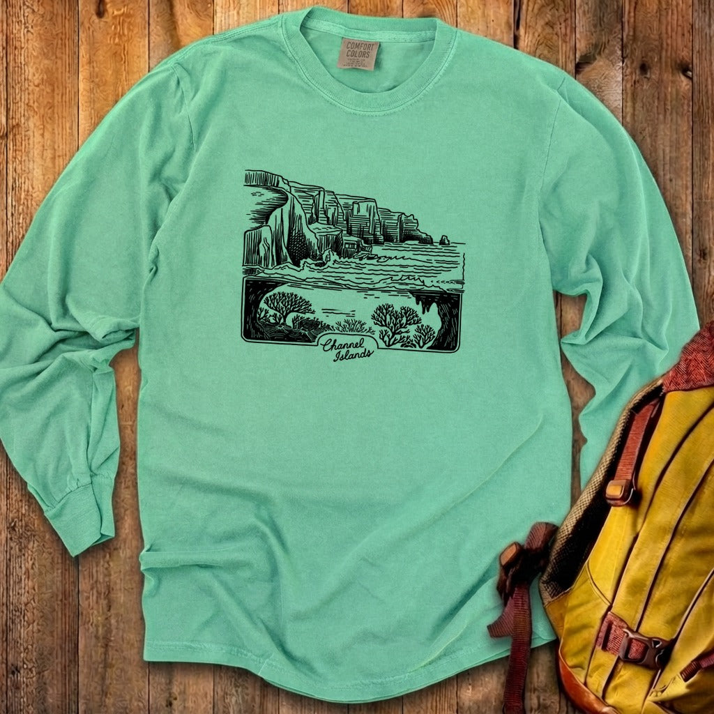 Channel Islands Line Drawing Cotton Long Sleeve