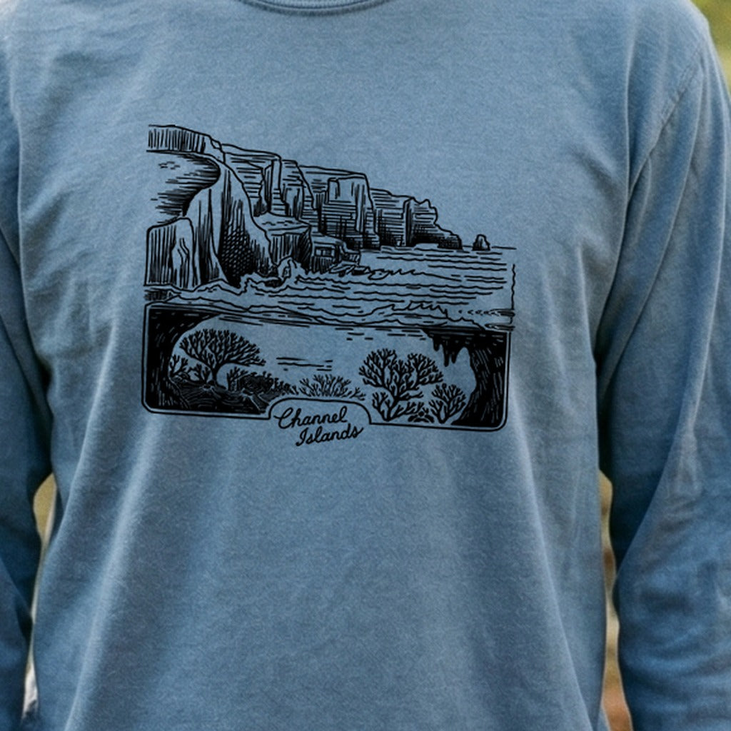 Channel Islands Line Drawing Cotton Long Sleeve