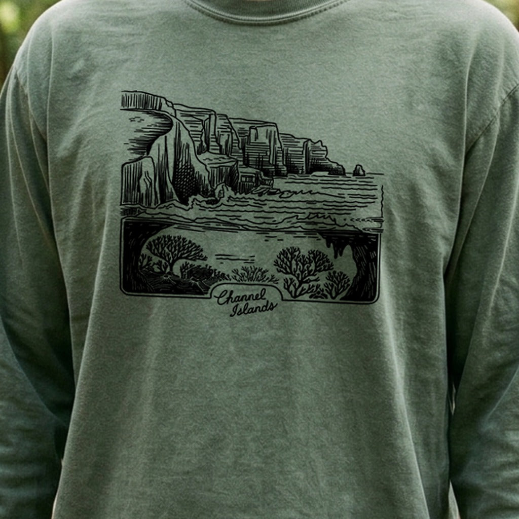Channel Islands Line Drawing Cotton Long Sleeve
