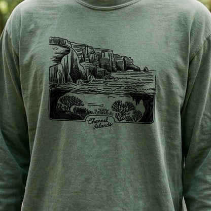 Channel Islands Line Drawing Cotton Long Sleeve