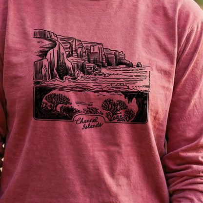 Channel Islands Line Drawing Cotton Long Sleeve