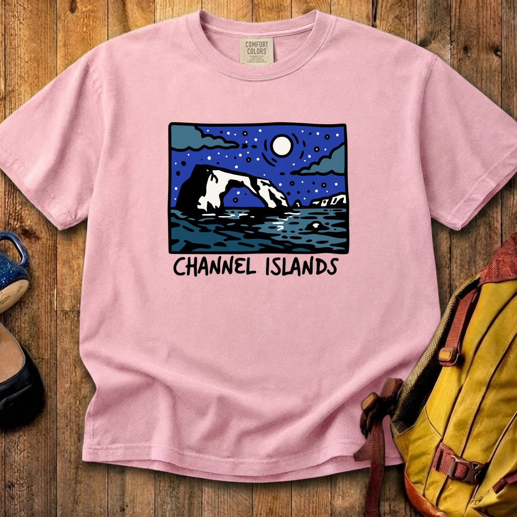 Channel Islands at Night Cotton T-Shirt