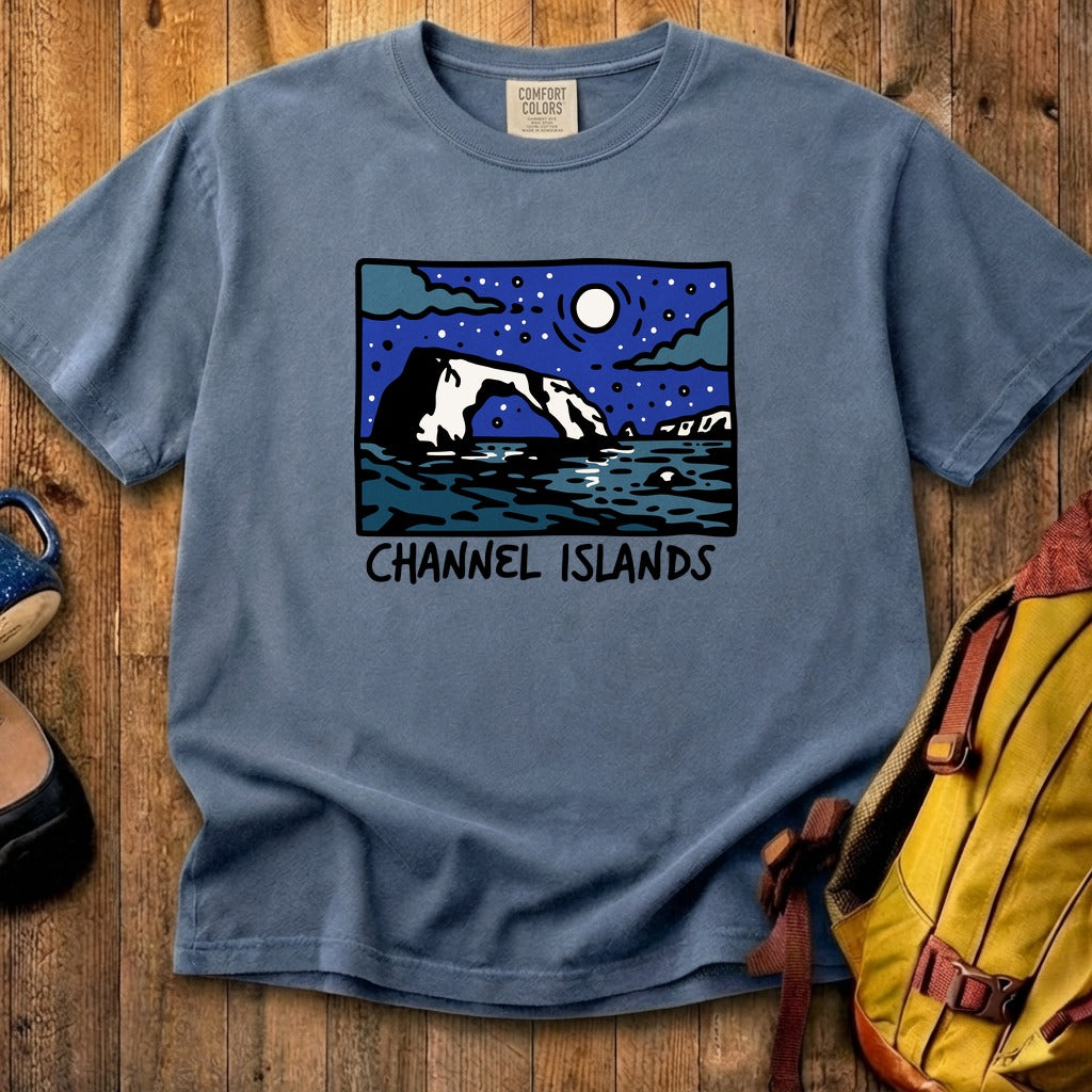 Channel Islands at Night Cotton T-Shirt