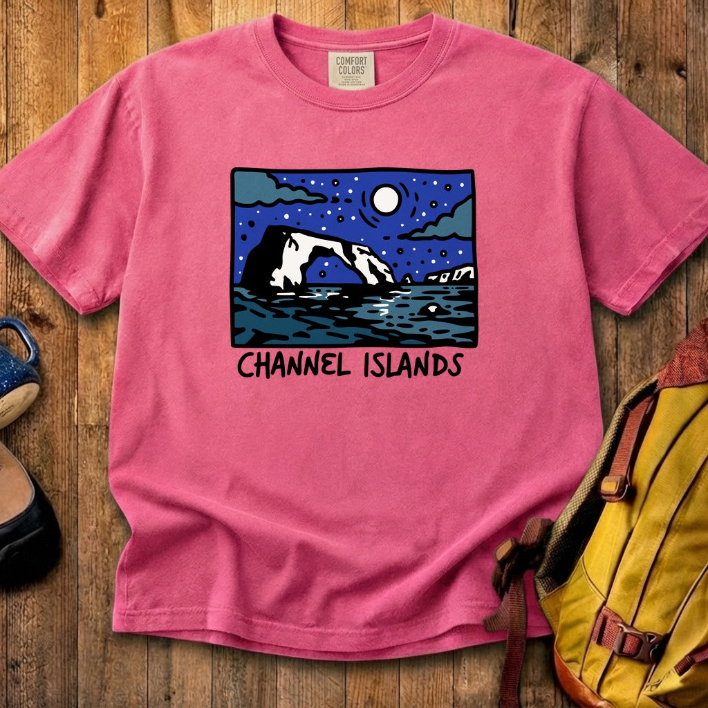 Channel Islands at Night Cotton T-Shirt