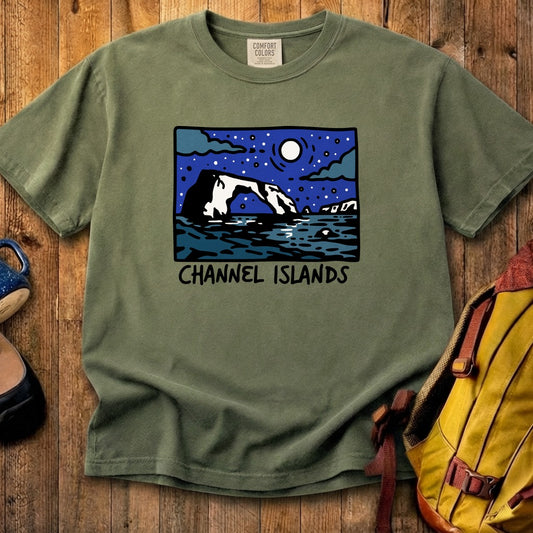 Channel Islands at Night Cotton T-Shirt