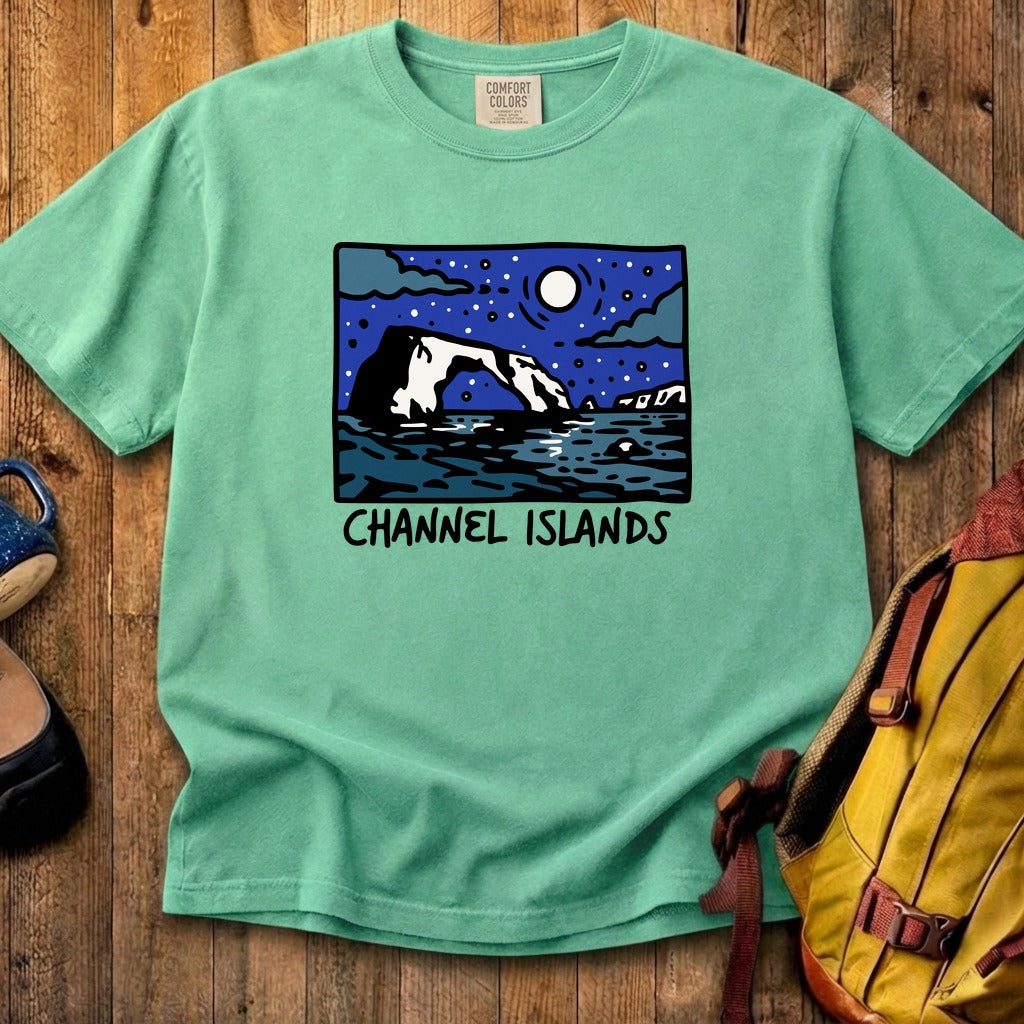 Channel Islands at Night Cotton T-Shirt