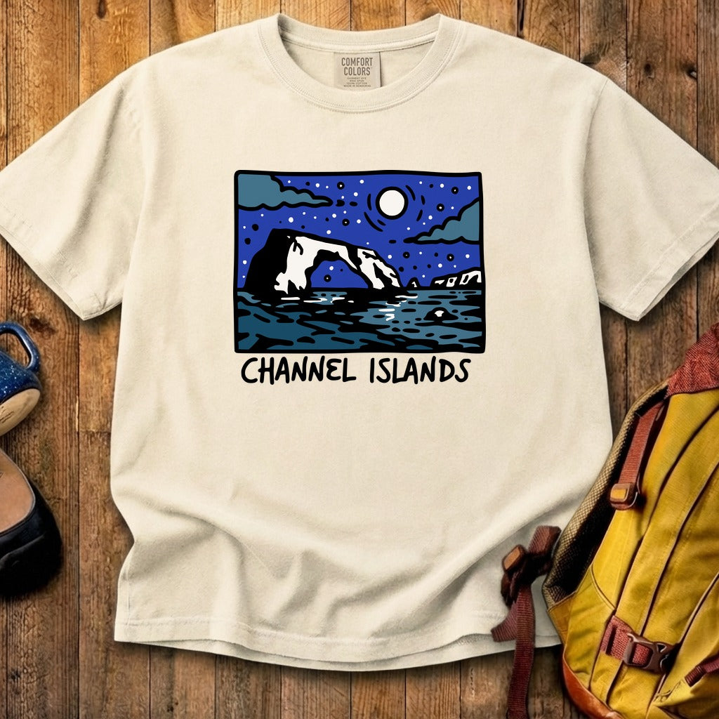 Channel Islands at Night Cotton T-Shirt