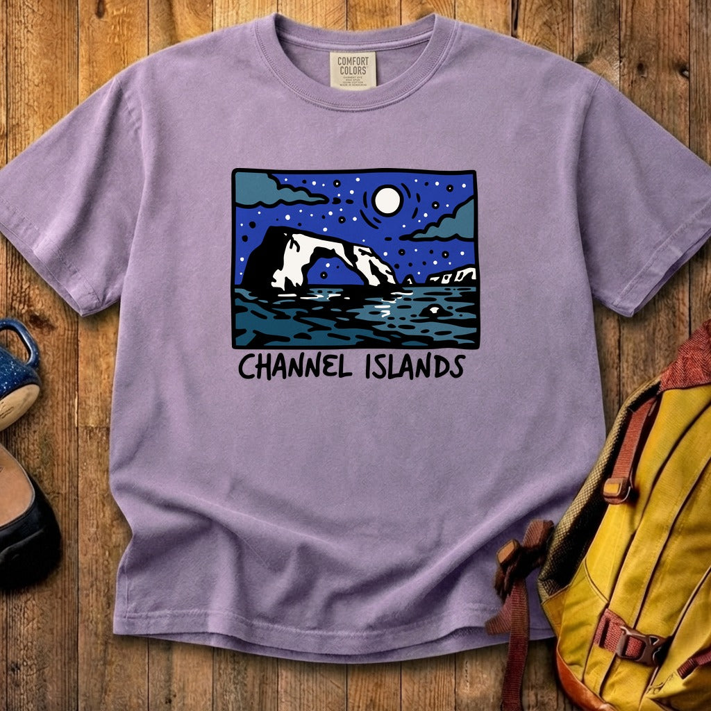 Channel Islands at Night Cotton T-Shirt
