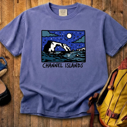 Channel Islands at Night Cotton T-Shirt