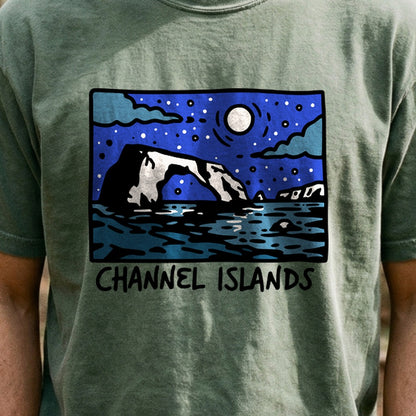 Channel Islands at Night Cotton T-Shirt