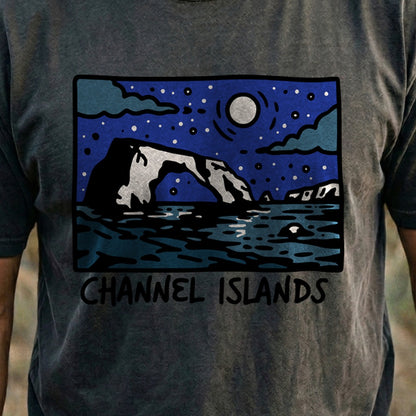 Channel Islands at Night Cotton T-Shirt