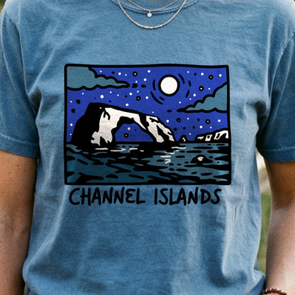 Channel Islands at Night Cotton T-Shirt