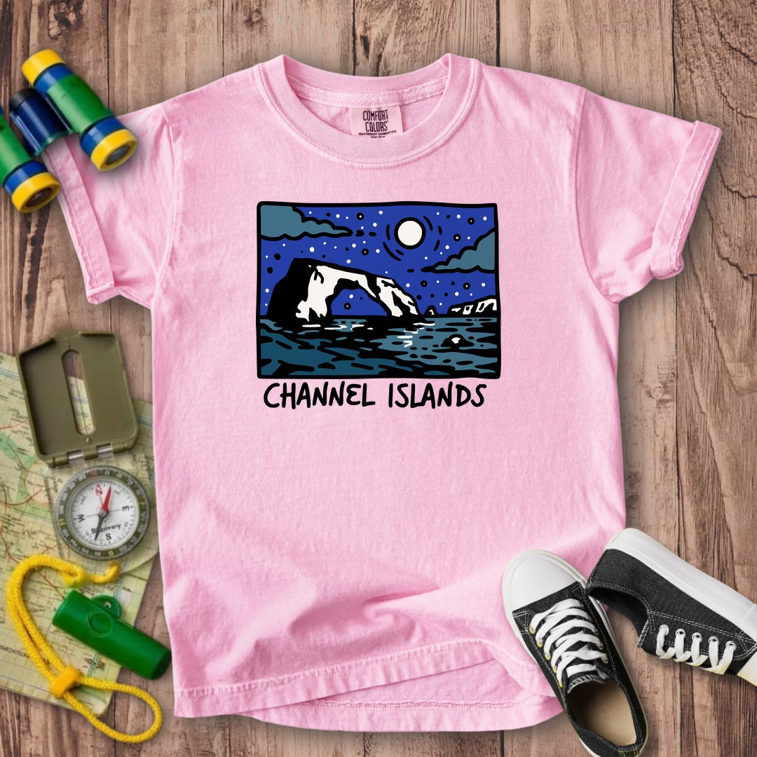 Channel Islands at Night Kids Cotton T-Shirt