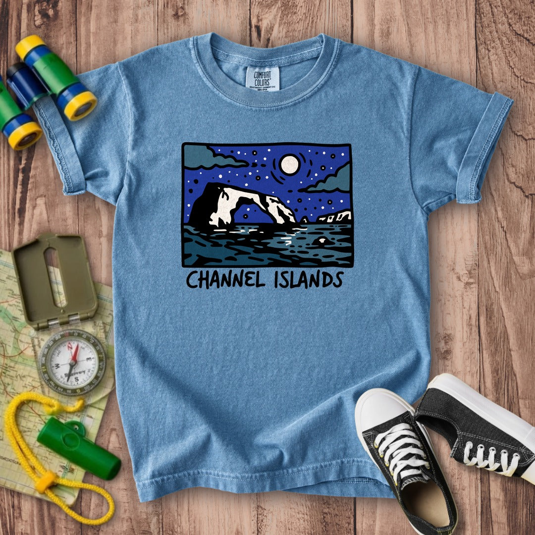 Channel Islands at Night Kids Cotton T-Shirt