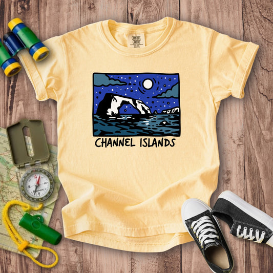 Channel Islands at Night Kids Cotton T-Shirt