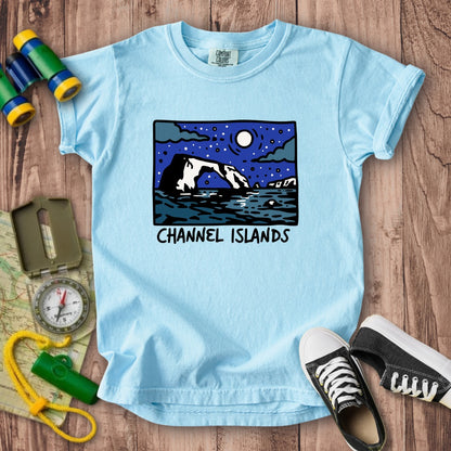 Channel Islands at Night Kids Cotton T-Shirt