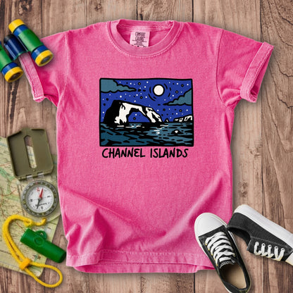 Channel Islands at Night Kids Cotton T-Shirt