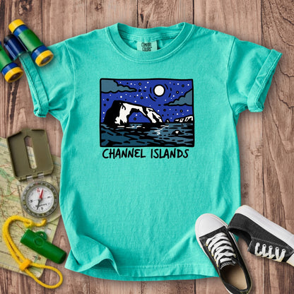 Channel Islands at Night Kids Cotton T-Shirt