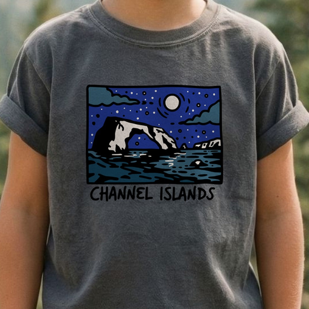 Channel Islands at Night Kids Cotton T-Shirt