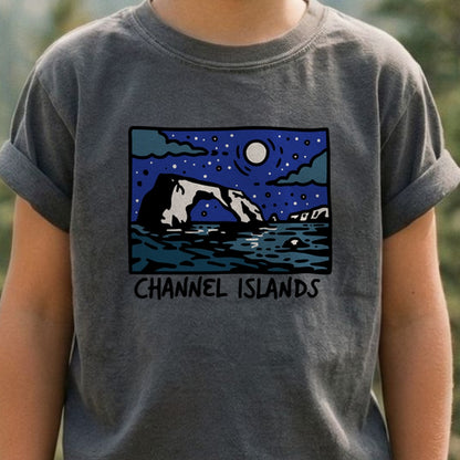 Channel Islands at Night Kids Cotton T-Shirt