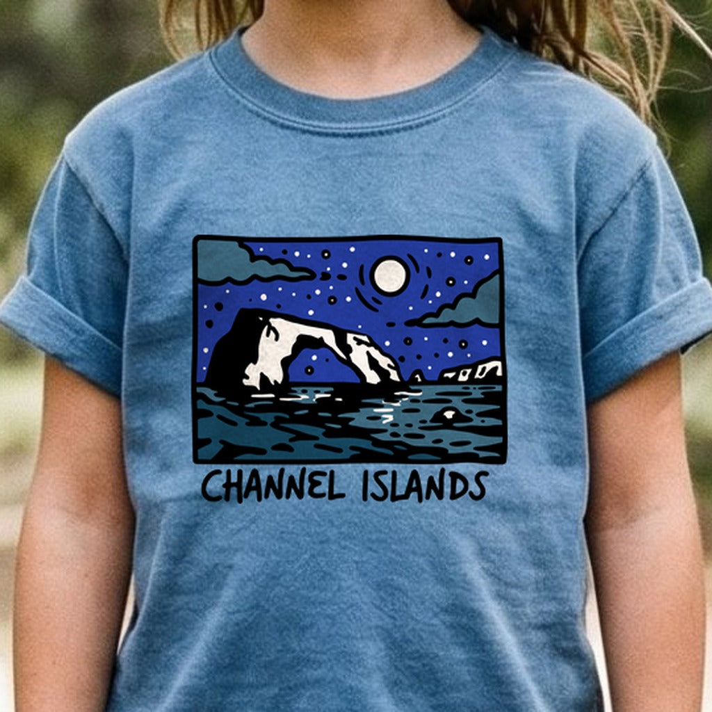 Channel Islands at Night Kids Cotton T-Shirt