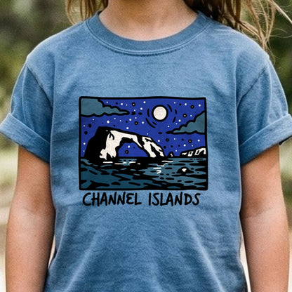 Channel Islands at Night Kids Cotton T-Shirt